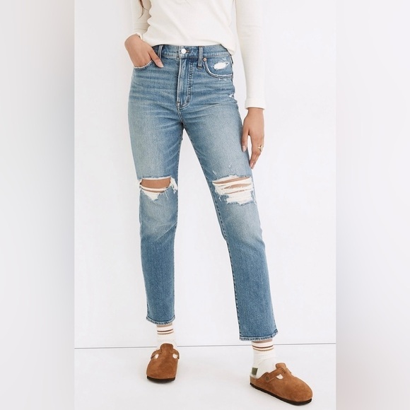 Madewell Denim - Madewell The Perfect Vintage Jean Denman Wash 25 Casual Distressed High Rise